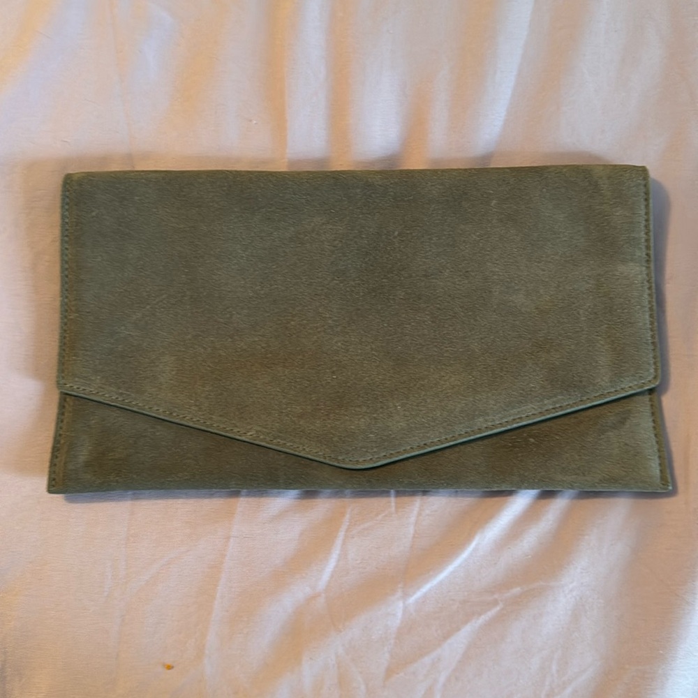 Cole Haan suede and leather clutch - EUC gray